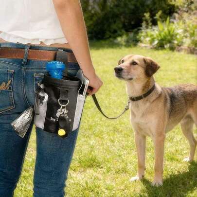 Mighty Paw Dog Treat Pouch | No Spill Magenetic Clasp - Hands-Free Pouches For Training - Pets Training Treat Pouches For Dog Walks - Pet Bags Pouch - Built In Poop Bag Holder