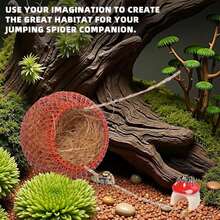 Jumping Spider Hide Enclosure Habitat With Decoration Anlter, Mushroom Decor Pet Spider Hideout Nest Climbing Pet Spider Hideout Enclosure Accessories - ColorA - 查看 6