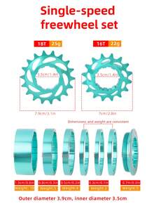 VXM Mountain Road Slope Bike HG Cassette Flywheel Chain Set, Aluminum Alloy 16T/18T Single Speed Bicycle Parts - Multicolor - View 5