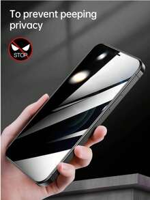 2pcs Anti-Spy Phone Screen Protection Tempered Film Compatible With Apple Phone 6/6s,7/8/Plus,X/Xs/XS Max,11/11pro/11 Pro Max,12mini/12/12 Pro/12 Pro Max,13/13mini/13 Pro/13 Pro Max,14/14 Plus/14 Pro/14 Pro Max,15/15Plus/15Pro/15Promax, 16/16e - Black - View 4