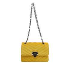 Bolso pequeño cuadrado de cadena, bolso de hombro versátil, nueva moda 2025 - Amarillo - Ver 2