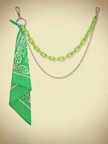 1 chiếc dây xích quần thời trang Hip Hop, dây xích quần bằng nhựa huỳnh quang, phụ kiện dây xích thắt lưng hình hoa điều. - Nhiều màu - Xem 9