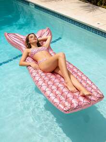 1个美人鱼充气浮床，带有美人鱼和亮片元素，采用PVC材质，适用于泳池派对、游泳池、海滩等场合，需另行购买气泵。 - 美人魚浮床 - 查看 1