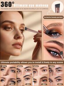 开斋节特惠：7件套柔软化妆刷套装，包含鼻影刷、眼影刷、眉刷、唇刷和细节刷——适合初学者、专业化妆师和新手美容练习。 - 彩色 - 查看 3