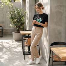 The Disastrous Life Of Saiki K Women's Crew Neck Summer T-Shirt | Casual Short Sleeve Printed Top | Holiday & Weekend Wear - màu đen - Xem 6