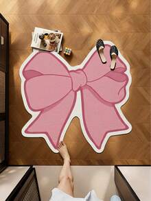 1pc Oversized Bow Decor Carpet, Cute Gaming Mat, Decorative Rug, Bedroom Decor, Small Rug, Carpet, Home Decor, Outdoor Rug, Washable Carpet, Graduation/Mother's Day Gift - Baby Pink - View 7