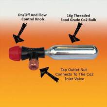 Balliihoo 2 Inch Pressure Barrel Co2 Control Cap - Full System With Co2 Bulbs - Multicolor - View 3