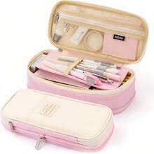 大容量多层收纳帆布笔袋，防污文具袋，学生多功能笔袋 - A6 - 查看 15