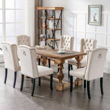 Dining Chairs - Beige + Velvet-1 - View 5
