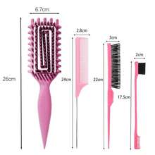 Evercomb Curl Defining Brush For Curly Hair - Detangling &Amp; Styling With Lightweight Ergonomic Nylon Bristles, Enhance Curls, Reduce Frizz\/Breakage For Women (4PcsPink) - ColorA - View 4