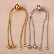 2件套不锈钢手链配件，可调节珠链带吊坠环，DIY珠宝制作组件 - 不銹鋼手鍊 - 查看 2