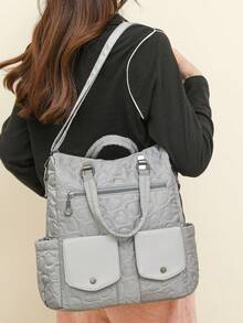 Diebstahlsicherer Vintage gesteppter Nylon Damen Rucksack; Multifunktionale Mode Alltagstasche; Mehrfach-Taschen leichte Reisetasche; Große Kapazität minimalistische Schultasche; Praktischer Rucksack, geeignet für Studenten, Krankenschwestern, Lehrer, Geschäftsleute, Reisen, Geschäftsreisen, tägliches Pendeln, Einkaufen, Büro, Dating, Wandern, Training, Arbeit, Geburtstagsgeschenke, Feiertagsgeschenke, - Verschiedenfarbig - Übersicht 10