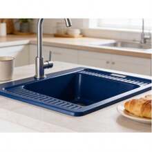 1-Pack Plastic Wash Tub - 69x45x21cm Utility Sink With Integrated Drainboards On Both Sides, Easy To Clean And Maintain, Color Random, Perfect For Home, Garage, And Outdoor Use - MultiWarna - View 7
