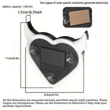 1个彩色太阳能C柱三角窗装饰灯，无线车载LED氛围灯，浪漫霓虹灯效果，通用型号，太阳能供电ABS材质 - A - 查看 10