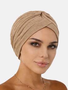 1pc Women's Autumn Breathable Waffle Grid Square Headscarf Hat, Style Headwrap, Suitable For Daily Use - Multicolor - View 6