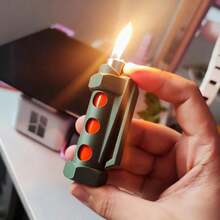 1pc Flashbang Shaped Clipper Lighter Case, Sturdy Plastic Shell, Grenade Design, Ideal Gift For Fashionistas And Novelty Lighter Accessory - C-Green - View 12