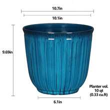 Large Light Blue Resin Plant Pot With 10.7 Inch Diameter And 9.7 Inch Height - Nhiều màu - Xem 3