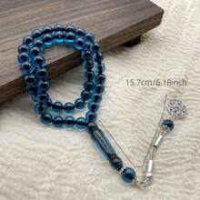 1 pièce Bracelet de chapelet unisexe à 33/45 perles, convient aux couples, décoration décontractée, grains de prière musulmans, couleur unie, élégant - Multicolore - Voir 5