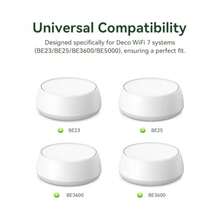 shinar Kit de montaje en pared de metal compatible con TP Link Deco BE23/BE25/BE3600/BE5000 Mesh WiFi 7 System Soporte de ahorro de espacio color blanco paquete de 3 - como en la foto - Ver 4