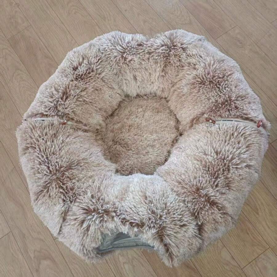 Cat Tunnel Bed Cat Nest Interactive Toy For Small Medium Large Cats Exercise - Brown - View 1