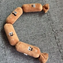 Interactive Squeaky Dog Sausage Toy - Plush & Durable, Tooth Grinding Chew, Fun Noise-Making, Ideal For Small To Medium Dogs, & Pet Toy - Mocha Brown - View 5