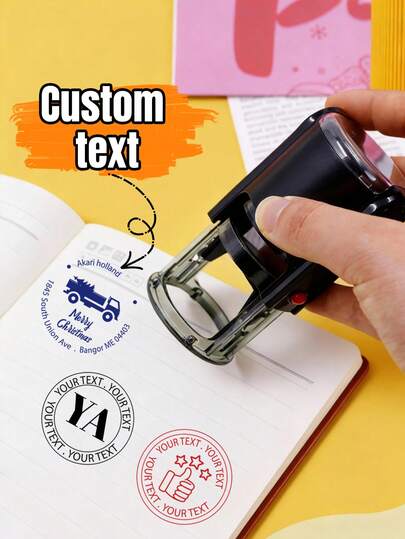 Personalized Stamps Self Inking,Back To School Supplies,Custom Logo Stamp Custom Business Stamp,Ersonalized Customized Image Self-Inking Stamps Birthday Gifts,Wedding Gifts,Anniversary,3 Ink Colors,Parties,Multipurpose,Reusable,Envelopes,School Bag,Invitation,Napkins