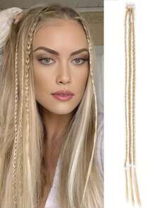 女士合成编织假发，三股辫，自然逼真，时尚独特的水滴形辫子。 - 彩色 - 查看 17