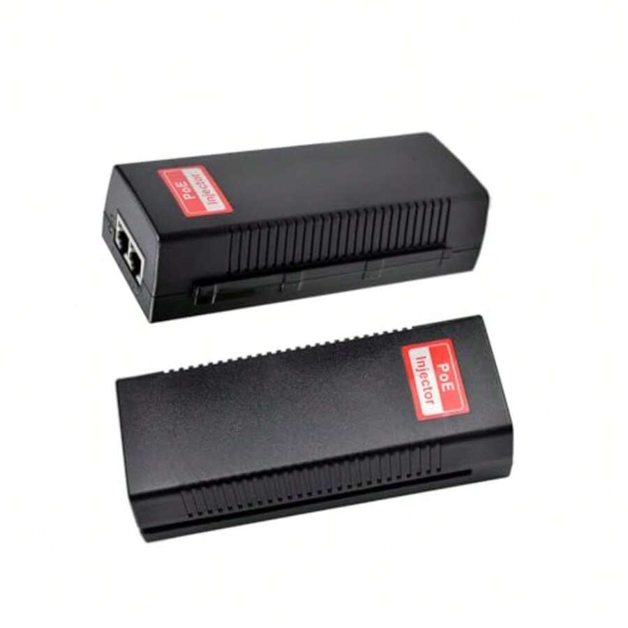 Revotech - Adaptador de inyector Gigabit 90 W PoE++ 54-56 V 10/100/1000Base-T IEEE 802.3bt PoE estándar Active POE+ Plug and Play para puntos de acceso inalámbricos/PTZ/Videofonos - Gigabit 90W Negro - Ver 1