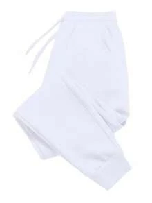 Kit Of 2 Lined Sweatpants, Unisex Jogger Pants With Side Pockets, Various Colors, Perfect Fit. - Đen và trắng - Xem 8