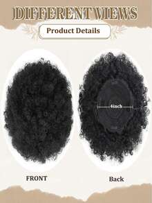 Women's Kids Afro Puff Drawstring Ponytail - Soft Synthetic Elastic Hair Rope For Versatile Bun Styles, Ponytail Hairpiece - Multicolor - View 6