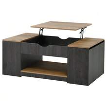 Coffee Table WF311892AAZ With Lift-Top Function - 109.5 Cm, Grey Frame, Elegant Design, Storage Space Under The Tabletop - Brown - View 11