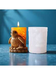 DIY Succulent Turtle Cylinder Scented Candle Home Decor Silicone Mold - White - View 2