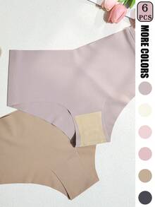 6 chiếc quần lót nữ không đường may, cạp cao, chất liệu pha nylon spandex thoáng khí, nhanh khô, co giãn 4 chiều, phù hợp cho yoga, thể dục, khiêu vũ. - Nhiều màu - Xem 4