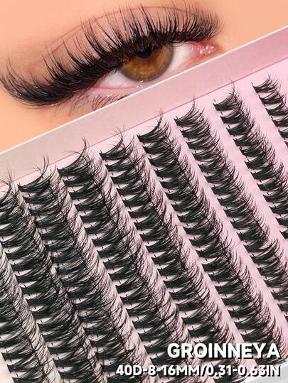 160/180/190/200pcs C Curl Individual Eyelashes DIY Eyelash Extensions Lash Clusters Mix Natural Long False Eyelash Extenstions Curly Lash Makeup