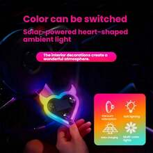 1个彩色太阳能C柱三角窗装饰灯，无线车载LED氛围灯，浪漫霓虹灯效果，通用型号，太阳能供电ABS材质 - A - 查看 11