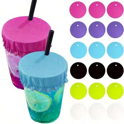 5/3/1pc Reusable Waterproof Beverage Cup Sleeves, With Straw Hole, To Protect Drinks From Being Punctured At Bars, A Gift For Women