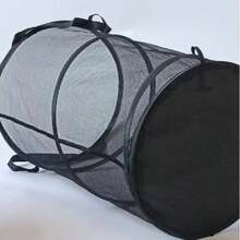 Große faltbare Wäschekorb ohne Deckel, praktischer Aufbewahrungseimer, atmungsaktiver handgehaltener Wäschekorb aus Mesh für Zuhause, Wohnheim und Apartment-Organisation, vielseitiger tragbarer Wäschesammler für einfaches Beladen, Falten und Tragen, atmungsaktives Mesh-Design für schnelles Trocknen, frische Wäsche, leicht und dennoch offener Wäschesammler für aufgeräumte Räume und nahtlosen täglichen Wäschefluss - Verschiedenfarbig - Übersicht 5