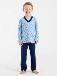 Set Of 2 Boys' Long-Sleeved Pajamas - Nhiều màu - Xem 6