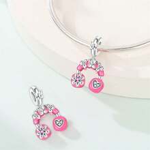 1 件镀银花卉系列 - 竖琴猫兔画板吊坠，适用于 3 毫米手链 DIY 串珠，女士时尚饰品，节日生日礼物 - 彩色 - 查看 11