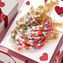 1pc Women's Fashion Pearl Letter A-Z Bracelet, Minimalist Luxury Style Accessory - Multicolor - View 5