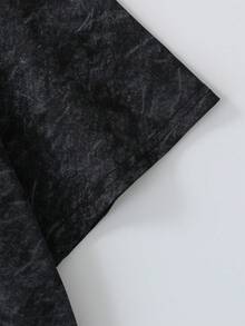 青少年服装，男童T恤，休闲宽松印花T恤，可定制标语设计 - 圆领短袖T恤，可机洗 - 完美的夏季礼物，适合春夏上学和户外活动穿着 - 黑色 - 查看 5