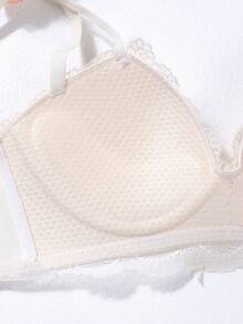 3pcs/Set Girls Lace Bow Wireless Comfortable Daily Bras, Gather Bust - Multicolor - View 6