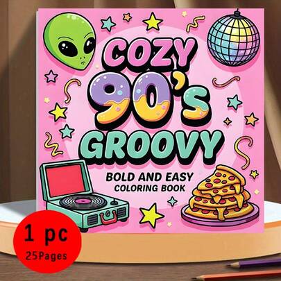 The New Product Is Selling Very Well! (Upgraded Deluxe Edition, Thicker Paper, 20.5*20.5cm) "Cool 90s Items Coloring Book," Suitable For Couples And Families, Perfect For Parties, Valentine's Day, Birthdays, And Other Holidays. Drawing And School Supplies, 22 Pages, Book, Coloring Book, School Supplies, School, Christmas, Halloween, Birthday, Back-To-School Gift, Coloring Book.