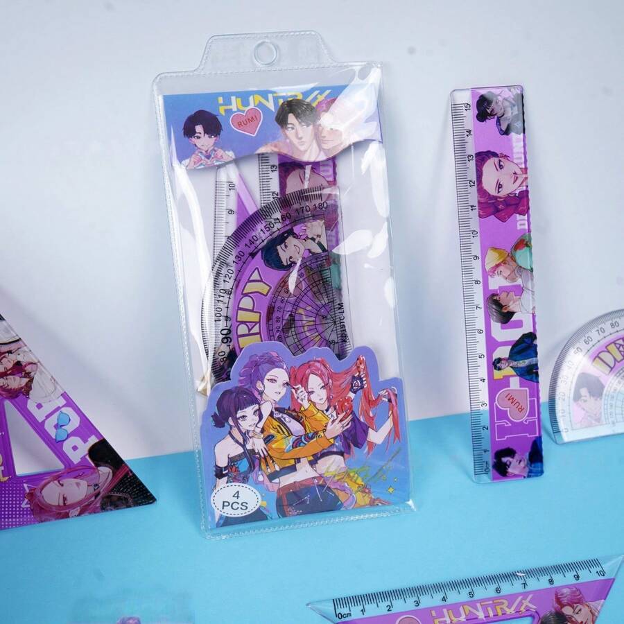 DOBBLE 1套KPOP女巫组合文具套装 - 尺子、量角器、随机款 - 彩色 - 查看 1