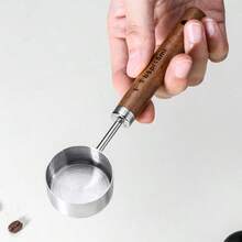 1pc Stainless Steel 15ML Coffee Powder Scoop, Walnut Handle Coffee Bean Measuring Spoon - Multicolor - View 5