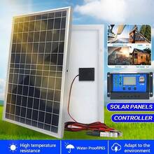 30W Portable Solar Panel Kit For Garden And Villa, Optional 100A Controller, 12V-18V-24V Output, USB 5V Solar Charger, Suitable For Power Bank, Phone, Watch, Home Solar Panel, Whole House Solar Panel, Solar Power Bank - Black - View 5