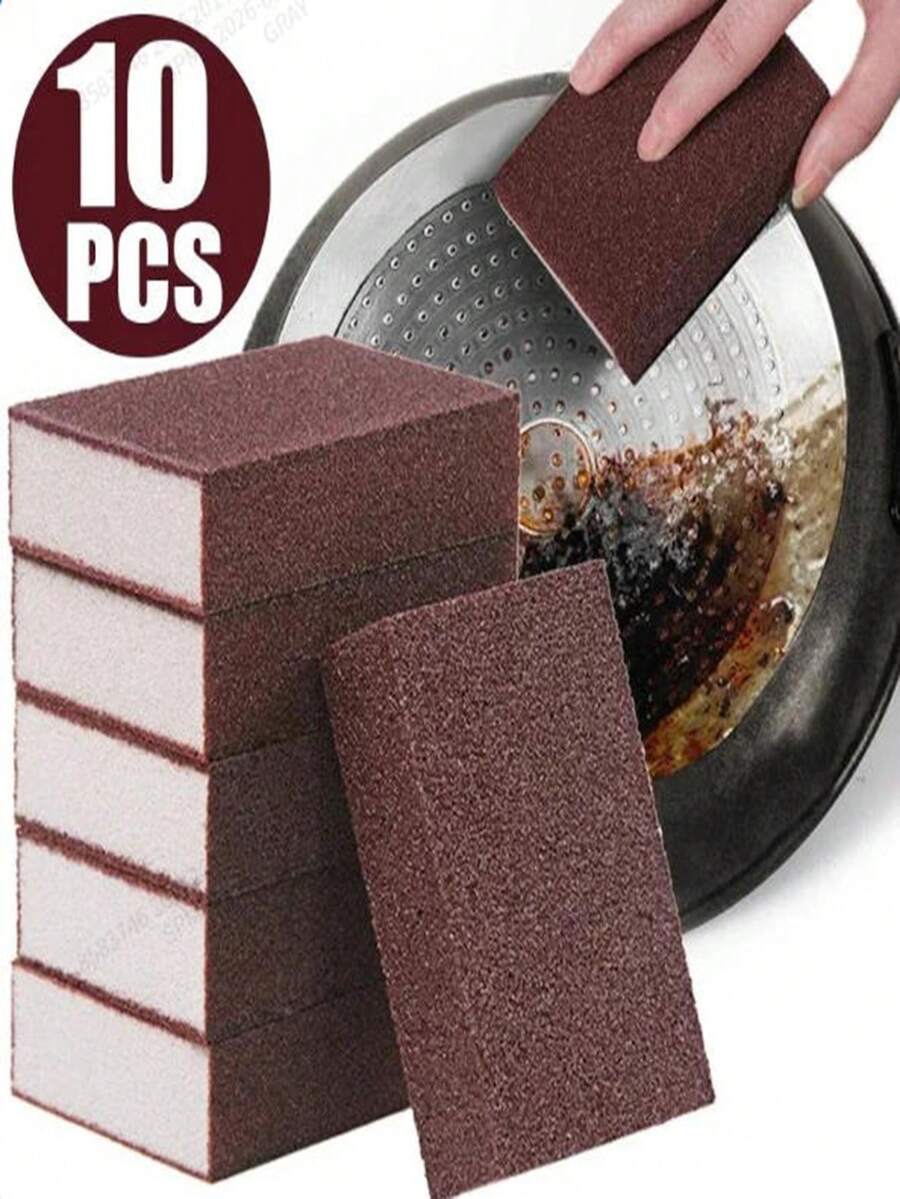 Emery Sponge Scrubber, Multi-Functional Cleaning Tool, Strong Decontamination And Rust Removal, Gentle On Hands, Designed Specifically For Cleaning Kitchen Stoves/Pots/Tiles