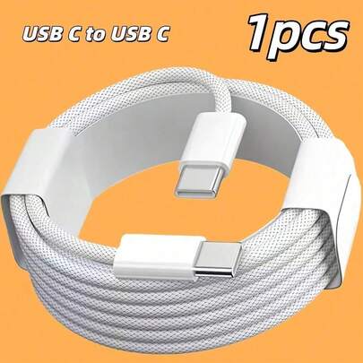 USB-C To Type-C Charging Cable, Compatible With IPhone 17/16/15/15 Pro/15 Pro Max/15 Plus, IPad Pro, ,  S25/S24/S23, , , , OnePlus, Vivo, OPPO. Fast Charging Type-C Cable For Indoor/Outdoor/Travel And Car