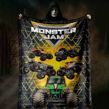 1PC 3D Monster Jam Monster Truck Cartoon Blanket, Edgy Gift For Motorsports Fans, Themed Man Cave Decor, Retro Sci-Fi Party Accent & Race Day Souvenir,Soft Throw Blanket For Home Bedroom Bed Sofa Picnic Travel Office Cover Blanket - nhiều màu 13 - Xem 6