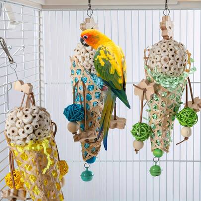 1pc Random Color & Style Parrot Toy, Summer Ice Cream Cone Toy, Birdcage Decor